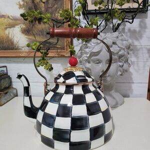 MacKenzie-Childs 3qt Courtly Check Tea Kettle
